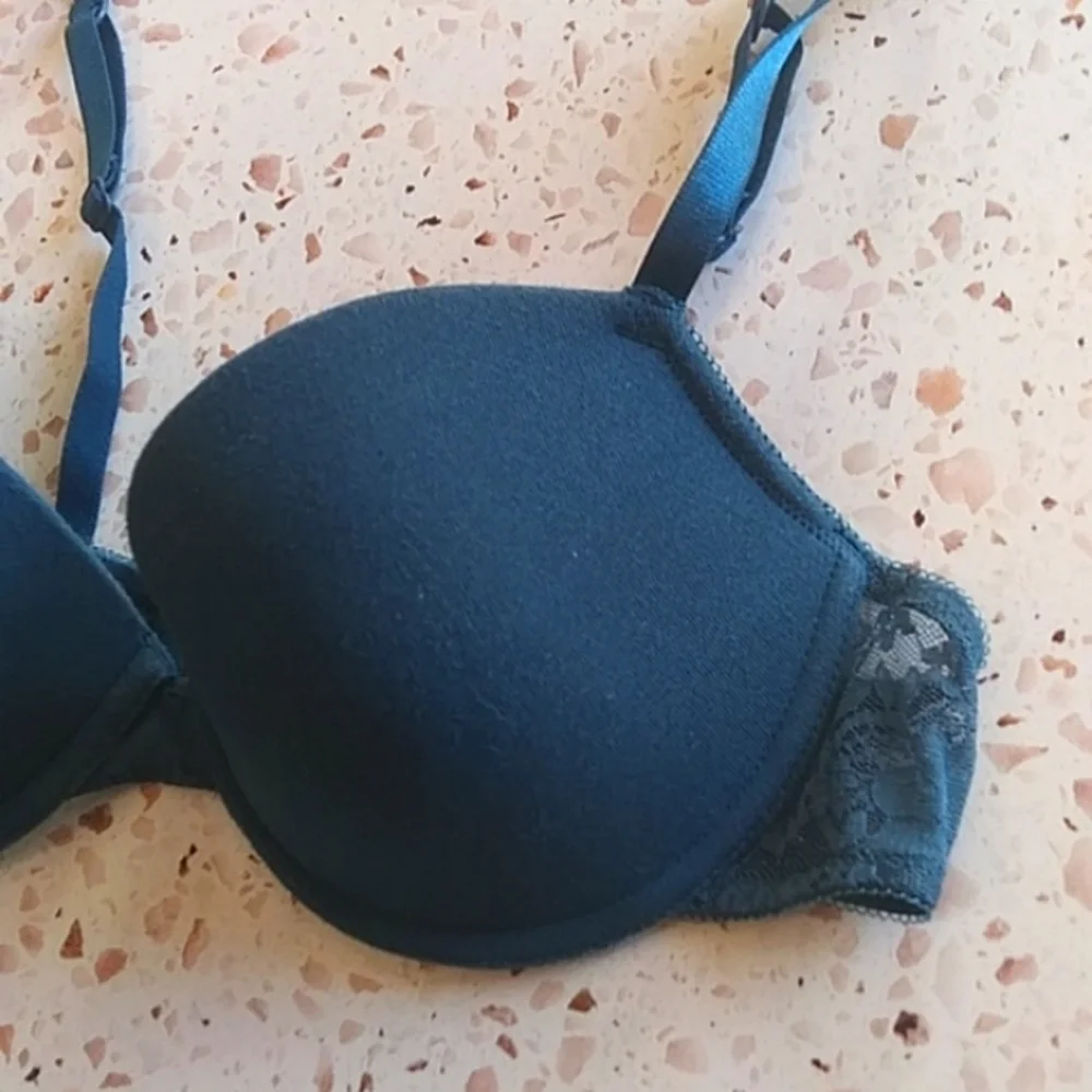 Esmara | Teal Knit Seamless Cups Lace Back Bra | 34B